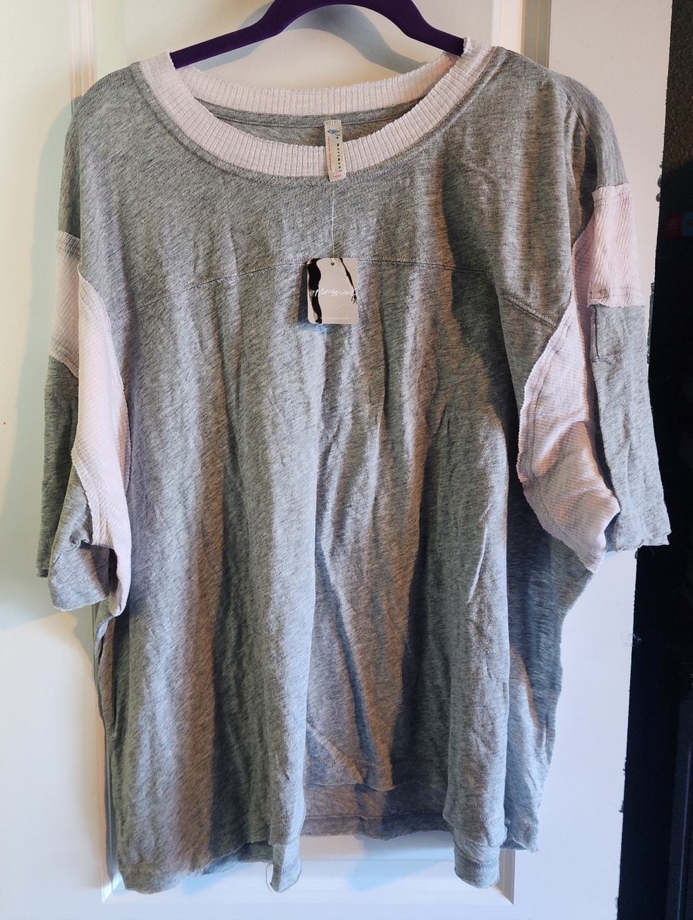 NWT Free People Movement Oversized Size Medium Heather Grey Top